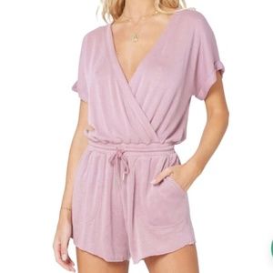 L*Space Pink Wrap Romper